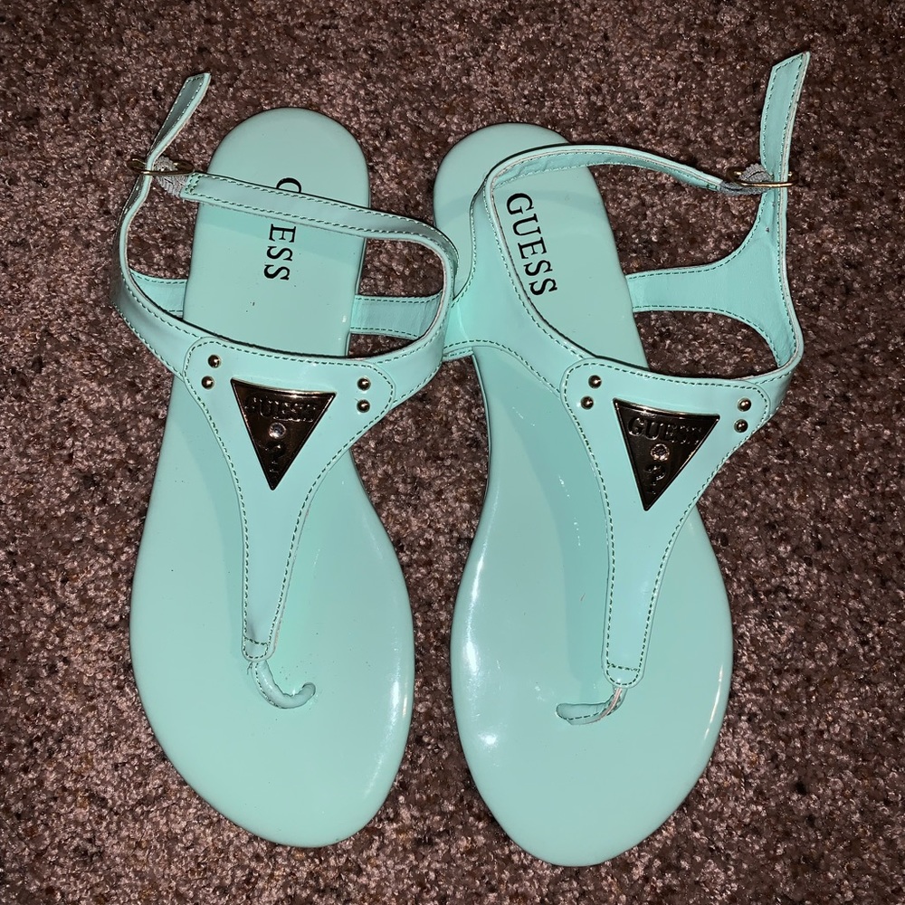 Guess sandals. Mint green size 6